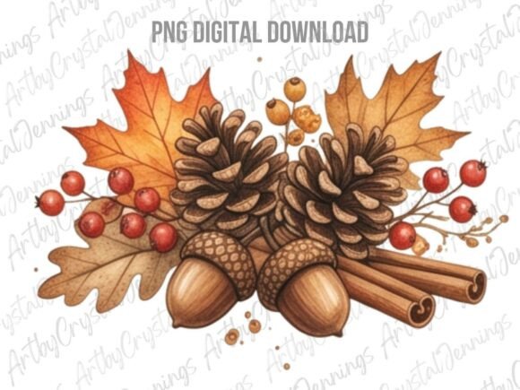 Download Autumn Pinecone Acorn Clipart PNG - Acorn clipart Collection