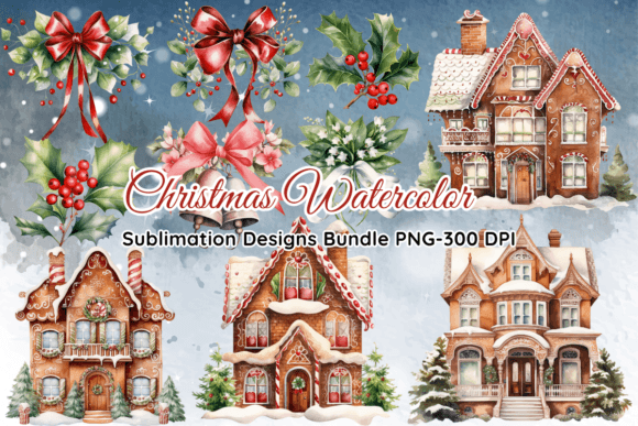 Download Watercolor Christmas Bundle Clipart - Watercolor christmas bundle Collection