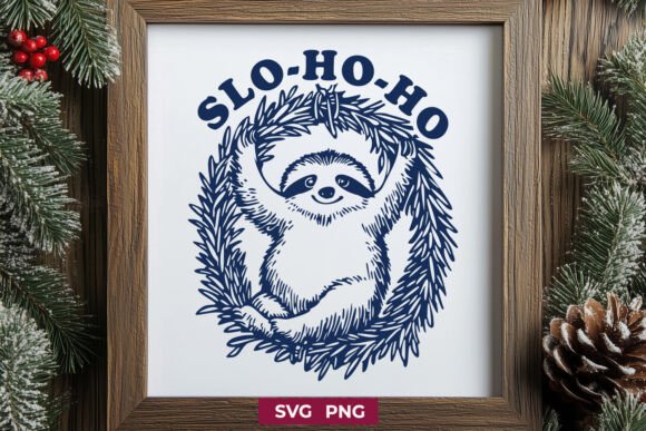 Download Slo-Ho-Ho Christmas Sloth SVG PNG - Premium Bundle