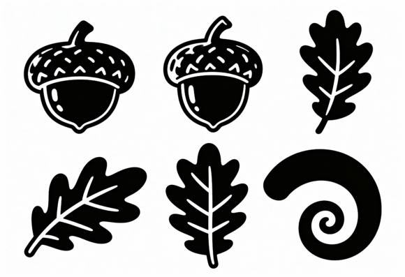 Download Oak Leaf Acorn Clipart Black White Icon - Premium Resources