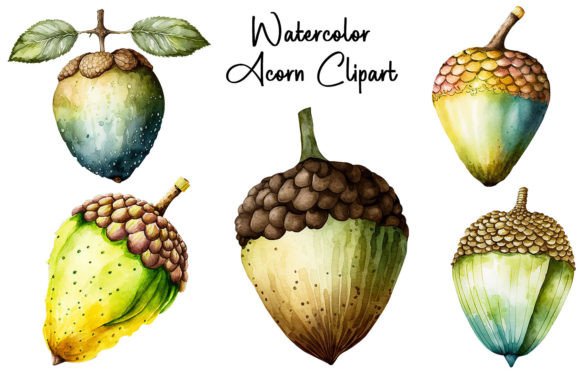Download Watercolor Acorn Clipart - Acorn clipart Collection