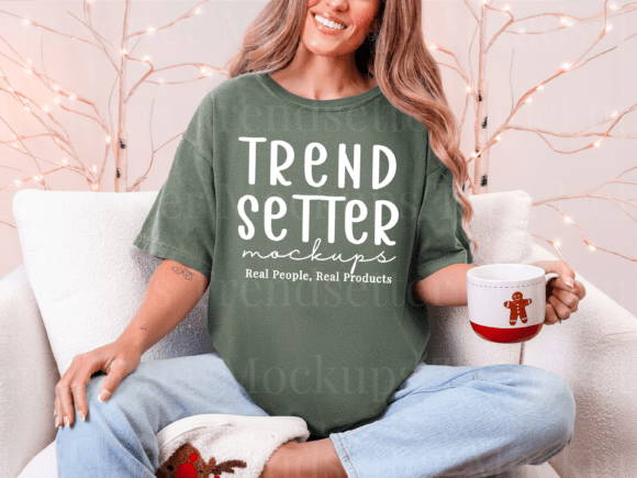 Download Comfort Colors 1717 Moss Christmas Mock - Premium Resources