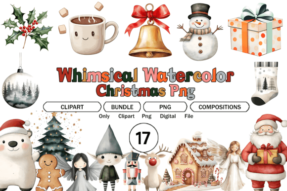 Download Whimsical Watercolor Christmas Bundle - Watercolor christmas bundle Collection