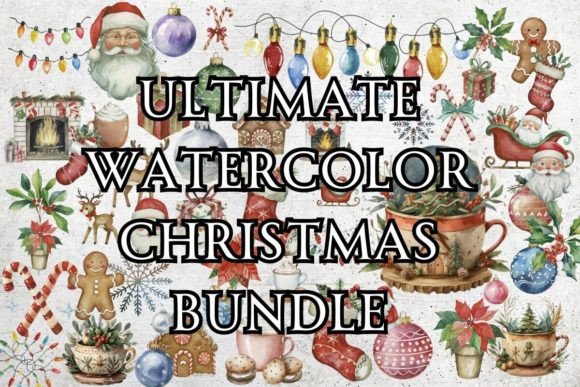 Download Ultimate Watercolor Christmas Bundle - Watercolor christmas bundle Collection